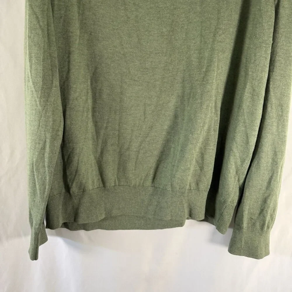 Banana Republic Silk Cashmere Blend Sweater Men's XL Green Hatch Lightweight